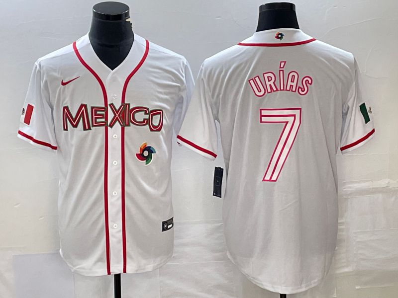 Men 2023 World Cub Mexico #7 Urias White Nike MLB Jersey61->more jerseys->MLB Jersey